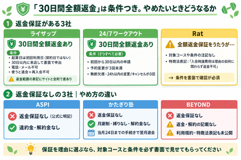 「30日間全額返金」は条件つき。やめたいときどうなるか