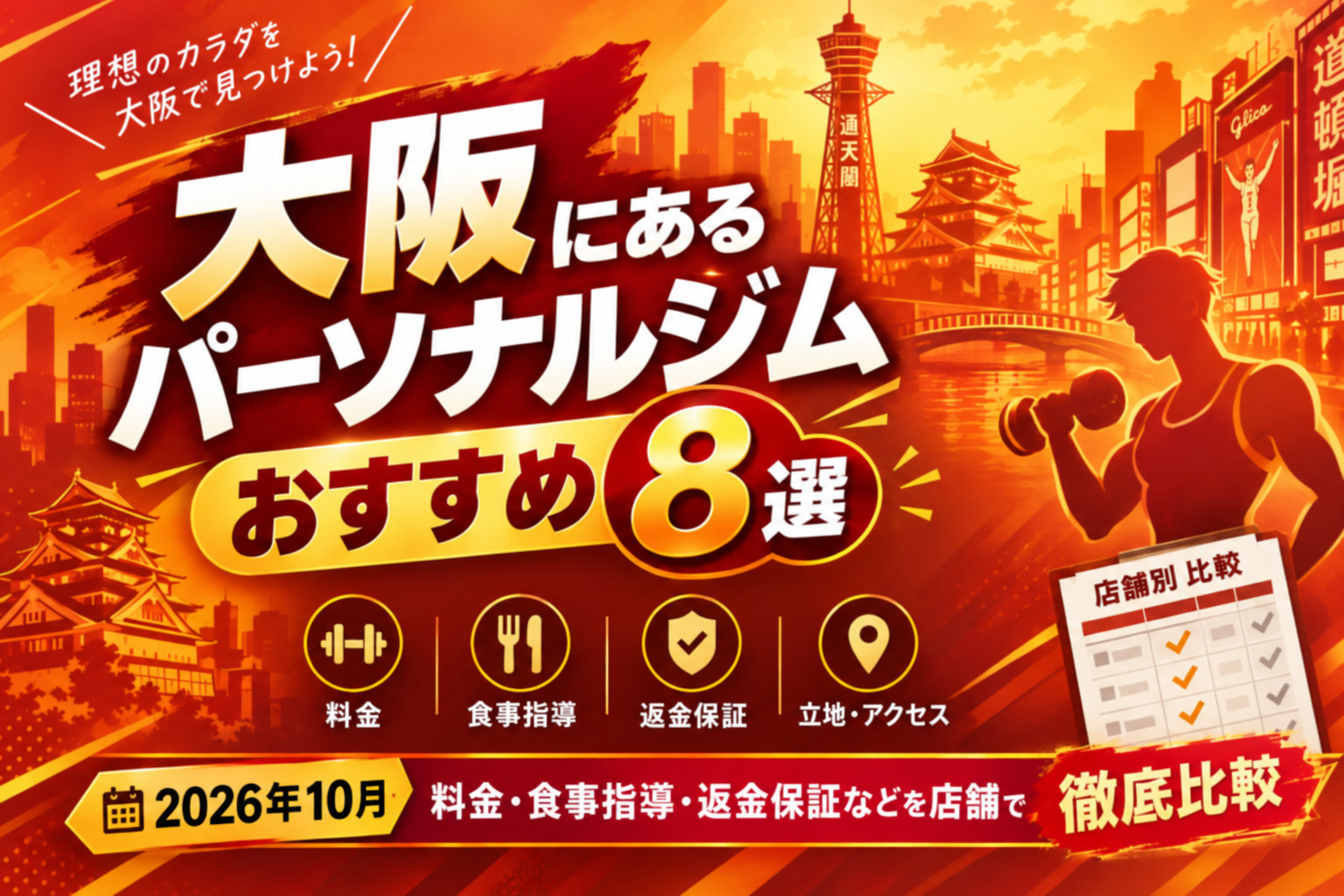 大阪のパーソナルジムおすすめ8選のサムネイル画像