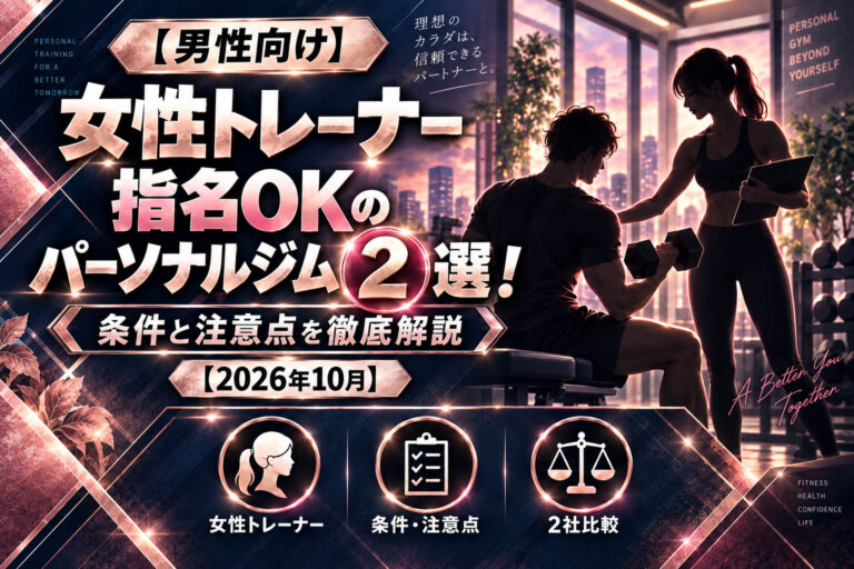 【男性向け】女性トレーナー指名OKのパーソナルジムおすすめ2選!のサムネイル画像