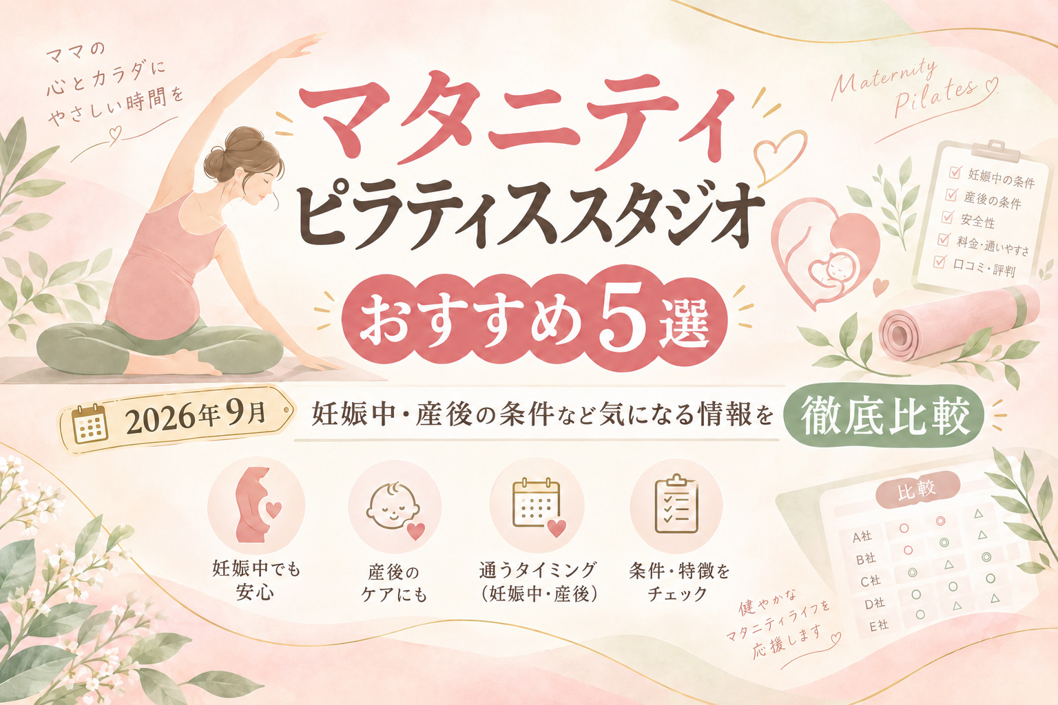 マタニティピラティスおすすめ5選のサムネイル画像