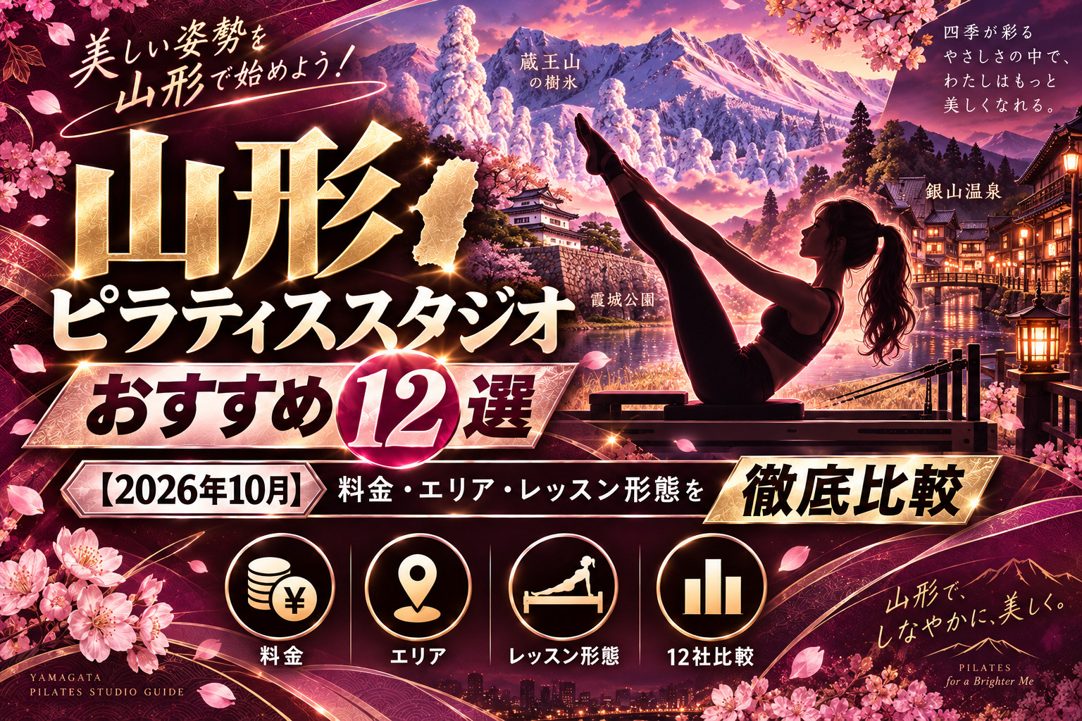 山形のピラティススタジオおすすめ12選【2026年10月】料金・エリア・レッスン形態を徹底比較