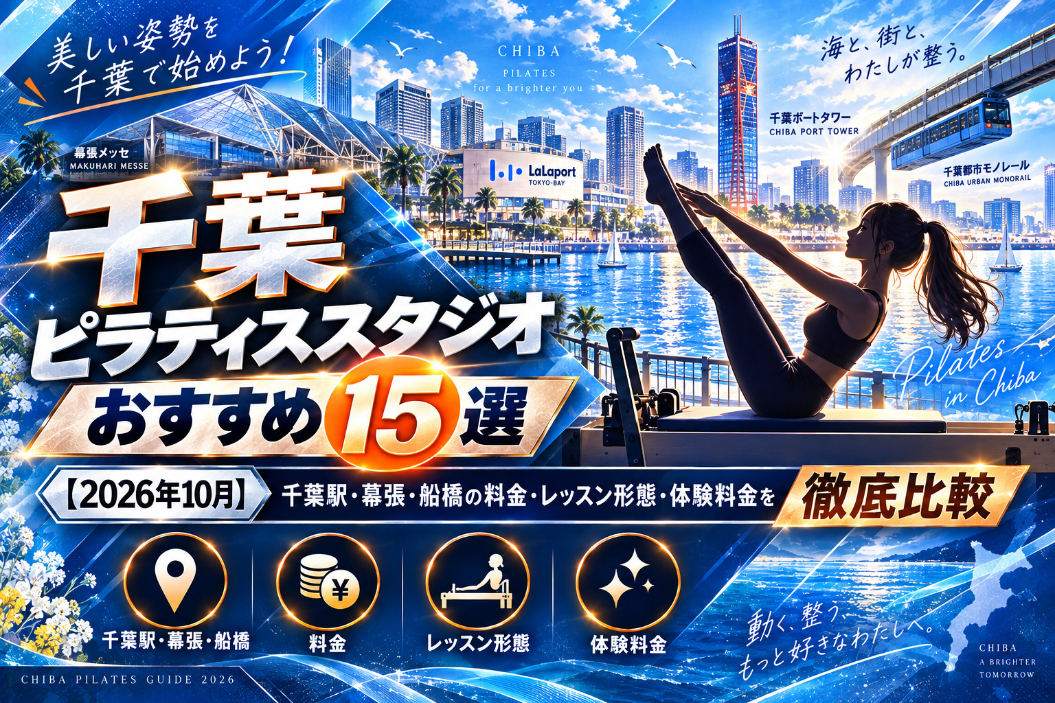 千葉のピラティススタジオおすすめ15選【2026年10月】千葉駅・幕張・船橋の料金・レッスン形態・体験料金を徹底比較